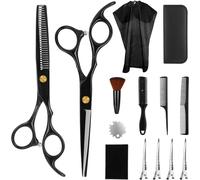 Asfasfq-Tidevan Kit De Ciseaux De Coiffure Professionnel - 14 Pcs Avec Étui De Protection - Extra Tranchants Et Précis Pour Cheveux Et Barbe - Pour Coiffeur/Maison/Enfants