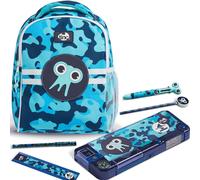 Asfasfq-Tinc Sac À Dos D'école Pour Enfants + Trousse À Crayons + Stylo À Bille Multicolore Sangles Réglables + Porte-Bouteille Pour L'école, La Maison, Garçons Et Filles Tonkin, Bleu Camouflag