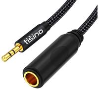 ASFASFq-TISINO Adaptateur de casque de 6,35 mm femelle vers 3,5 mm mâle, mini adaptateur stéréo de 6,35 mm vers 3,5 mm pour amplificateurs, guitares, écouteurs, ampli etc. ¿ 0,3 m