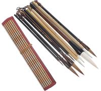 Asfasfq-Topperfun 10pièces Ink Brush Calligraphy Pen Kit Calligraphy Brush Pens Japanese Calligraphy Brush Chinese Ink Pen Calligraphy Writing Pens Calligraphy Writing Brush Délicat Bois De Cheveux D