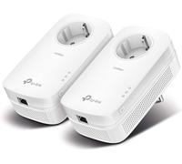 ASFASFq-TP-Link CPL AV1300 (Débit 1300 Mbps), 1 Port Ethernet Gigabit, Prise Intégrée Version Européenne, Pack de 2 CPL (TL-PA8010P KIT) Blanc
