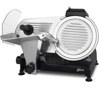 ASFASFq-Trancheuse Électrique à charcuterie MSX252, Professionnelle, Précise, Épaisseur de coupe 0-12mm, Lame italienne 25cm, Aiguiseur Intégré, Large plateau, 282 rpm, Noire