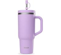 Asfasfq-Travel Cup 900ml Avec Paille & Anse - 48h Glacé / 12h Froid - Gourde Isotherme Inox Recyclé - Mug Avec Bouchon À Vis Anti-Éclaboussures - Tasse Thermo - Lavande
