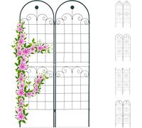 ASFASFq-Treillis Jardin Fer Set de 2 clôture Plante grimpante Grille Fleurs Arceau Rosier 180 x 50 cm B, Vert foncé