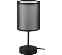 Asfasfq-Trio, Lampe De Table, Burton 1xe14, Max.28,0 W Organza, Fumé, Corps: Métal, Noir Mat Ø:12,5cm, H:28,5cm Interrupteur De Cordon,Ip20,Sans Illuminant