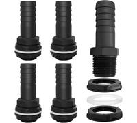 ASFASFq-Trop Plein Cuve, 4 Pièces Passe Paroi Cuve Eau 1000l, Raccord Tuyau 25mm, Kit de Jumelage Cuve mit Joints, Raccord Récupérateur Eau de Pluie