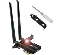 ASFASFq-Ubit Carte Réseau WiFi 6E AX210 PCIe Carte WiFi Max 5374Mbps avec BT 5.3 Adaptateur sans Fil Tri-Bande 802.11AX avec MU-MIMO,OFDMA,Ultra-Low Latency Soutien Windows 10/11 64bit