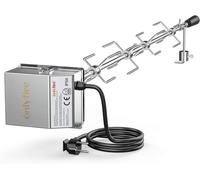 ASFASFq-Universel Barbecue Rôtisserie Set 120 cm hexagone 9x9mm tournebroche + 4 x brochettes Aiguilles et Moteur en Acier Inoxydable, 220 V - 240 V