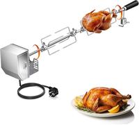 ASFASFq-Universel Rôtissoire pour Barbecue Kit 3X brochettes Aiguilles et Moteur en Acier Inoxydable Lunghezza regolabile 56-134cm 3RPM Barbecue Rôtisserie Set kit de rôtisserie tournebroche