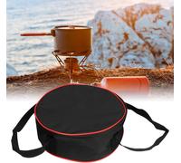 ASFASFq-Vaisselle Conteneurs Stockage Mallette Sac Transport, Sacs Portable Camping Boîte Pique Nique Plein Air Barbecue Tasses Assiettes Soucoupes Verres Vin Protection Casseroles Ustensiles Noir