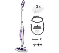 ASFASFq-Vaporetto SV440 Double, Nettoyeur Vapeur 2-en-1, Balai ou Nettoyeur à Main, 11 Accessoires Inclus, Chauffage en 15 Secondes, Réservoir Amovible, Blanc et Violet