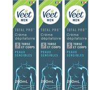 Asfasfq-Veet Men ¿ Crème Dépilatoire Homme Peaux Sensibles ¿ 150ml - Lot De 3