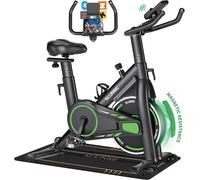 Asfasfq-Velo D Appartement, Vélo D'appartement Connecté Apps Avec Écran, Vélo D' Stationnaire Pour La Maison Avec Résistance Magnétique Réglable, Siège Moelleux Et Réglage En Hauteur, Roulement 180kg