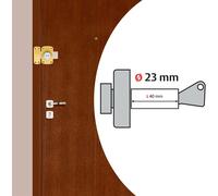 ASFASFq-Verrou de porte Bouton/Cylindre CYCLOP - Ouverture à Bouton intérieur, Clé extérieur - Cylindre ø 23 mm, Longueur 40 mm, 5 goupilles - 67600-40/SC - Anti crochetage - 3 clés