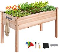 Asfasfq-Vevor Jardinière 120x58x76 Cm Lit De Jardin Surélevé En Bois De Sapin Bac De Plantation Avec Pieds Pour Cultiver Fleurs Végétaux Herbes Plantes Grasses Dans Jardin Terrasse Patio Balcon Coule