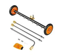 ASFASFq-VEVOR Nettoyeur de Surface pour Nettoyeur Haute Pression 590 mm, Accessoire Nettoyeur Sol en Acier INOX sur Roues, 275 Bar Max. mécanisme de réglage d'angle 7 Buses pulvérisation 2 tiges d'ex