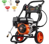 ASFASFq-VEVOR Nettoyeur Haute Pression à Essence, 3400 PSI, laveuse Haute Pression à gaz, 10 L/Min, avec Pompe en Aluminium, Pistolet pulvérisateur, rallonge et 5 Buses pour Voiture, Maison, allée, V