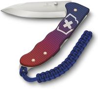 Asfasfq-Victorinox Couteau Suisse Hunter Evoke Alox, Couteau Pliant Outdoor, 5 Fonctions Y C. Lame 10 Cm Et Attache En Paracorde, Bleu/Rouge