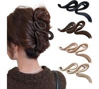 Asfasfq-Vidfair Lot De 4 Grandes Pinces À Cheveux Antidérapantes - Noir Et Blanc - 13 Cm - Pince À Cheveux Solide - Accessoires De Coiffure Pour Femmes Et Filles - Cheveux Longs, Épais, Fins, Bouclés