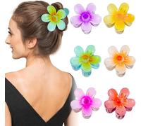 Asfasfq-Vidfair Lot De 6 Pinces À Cheveux En Forme De Fleur Antidérapantes De 7,5 Cm, Forte Tenue Hawaïenne, Accessoires De Coiffure Pour Femmes Et Filles, Pinces À Cheveux Moyennement Épaisses
