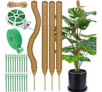 ASFASFq-VIPNAJI 4 Pièces Tuteur Plante Grimpante sur Piquet de Plante 70cm, Support de Plante Tuteur de Coco Pliable Poteau de Croissance de Plantes Grimpantes pour Maison Jardin Intérieur Plante Mon