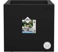 ASFASFq-Vivo Next Carré 30 - Planteur pour Intérieur & Extérieur - Plastique 100% Recyclé - Ø 29.5 x H 29.5 cm - Noir/Living Noir