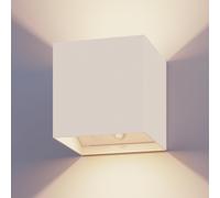 Asfasfq-Volterra Applique Murale Cube Rechargeable, Éclairage Haut Et Bas À Piles, Utilisation Intérieure Et Extérieure, Étanche, Sans Fil, Détecteur De Mouvement, Blanc