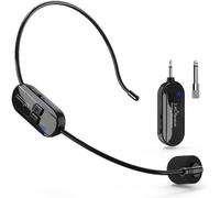 ASFASFq-VOVIGGOL Microphone sans Fil, 2.4G Micro Casque sans Fil avec 2 en 1 et portée 50M, Wireless Microphone Serre Tête pour amplificateur de Voix, Guide Tourisme, Enseignement, PA Système