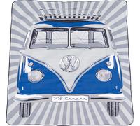 ASFASFq-VW Collection - Couverture de Pique-Nique, Couverture de Jour, jeté Douillet Volkswagen au Design du Combi T1 (Samba Stripes/Bleu/200x150cm)