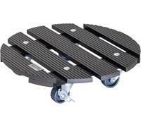 ASFASFq-WAGNER Chariot de Plantes WPC Ø 29 x 7 cm Porte Plante pour intérieur + extérieur Support Roulant pour Pot en Composite Bois-Plastique, Anthracite, 2 Freins Capacité de Charge 100 kg -