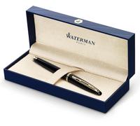 Asfasfq-Waterman Carène Black Sea Stylo Plume Noir Ultra-Brillant Avec Clip Doré À L¿Or 23 K Plume Moyenne Cartouche D'encre Bleue Coffret Cadeau