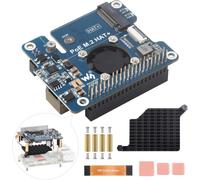 ASFASFq-Waveshare PCIe to M.2 Hat+ Adapter with PoE for Raspberry Pi 5, with Cooler Fan, Support NVMe Drive Protocol 2230/2242 M.2 Solid State Drive & 802.3af/at Network Standard, High-Speed Reading/