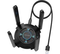 ASFASFq-WAVLINK Clé WiFi 6E Puissante AX5400, Adaptateur Réseau sans Fil avec 2,4/5/6GHz, Pilote intégrék, Antennes 4 * 5dBi, Windows 11/10