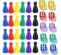 ASFASFq-WeddHuis 10 pièces jeu de dés et 24 pions, cubes de jeu, acrylique, jeu de dés, jeu de table (couleur)