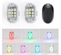 ASFASFq-Weinsamkeit Lumières Stroboscopiques pour Drone, 2 Pièces 7 Couleurs LED Lumière Stroboscopique de Drone Lumière Anti-Collision Lumière d'avertissement de Nuit pour Motos Bikes RC Cars RC Dro