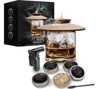 ASFASFq-Whisky Smoker Set ¿ Cocktail Smoker ¿ Bois de Fumage ¿ Smoke Infuser ¿ 4 Saveurs Différentes ¿ Y Compris Briquet Torche