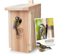 ASFASFq-Wildtier Herz I Nichoir pour Oiseaux Exterieur - Cabane Oiseaux, Nichoir Mésange en Bois - Mangeoire Oiseaux Sauvages - Nichoirs pour Oiseaux avec Trou D'entrée De 32mm.