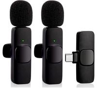 ASFASFq-Wireless Microphone Cravate pour téléphone (USB-C), Double sans Fil Enregistrement vidéo, Streaming en Direct, Vlog, Youtube, TikTok, Facebook ¿ Réduction du Bruit et Plug Play, (K1)