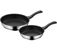 Asfasfq-Wmf Devil Lot De 2 Poêles À Frire 28 Cm + 24 Cm Poêle À Induction Avec Revêtement En Acier Inoxydable Cromargan Et Poignée En Plastique
