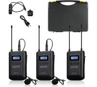 ASFASFq-WMX-20-DUO Kit Microphone Lavalier sans Fil UHF 48 canaux avec 1 récepteur, 1 émetteur et 1 Micro-Cravate Compatible avec Les appareils Photo Reflex numériques (portée Audio de 100 m)