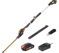 ASFASFq-WORX 18V (20V Max) Taille Haie Télescopique sans Fil WG252E Taille-haie Lame de 45 cm ¿16 mm PowerShare Coupe avec Longue Manche 1,8-3,2m Tête de Scie sur Perche