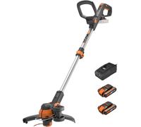ASFASFq-WORX 20V 30cm Battery-Powered Grass Trimmer WG163E (2pc 2.0Ah 20V, WG163E.3)