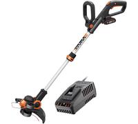 Asfasfq-Worx Coupe-Bordures 2 En 1 Sans Fil 20v Wg163e, Se Transforme En Dresse-Bordures, Diamètre De 30cm , Poignée Amovible, Capot De Protection, Tête Amovible, Livré Avec Deux Batteries 2ah Et Cha