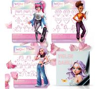 Asfasfq-Wow Generation Lot De 3 Pinces À Cheveux (27 Pièces) Avec Formes Amusantes + E-Book « Apprendre À Dessiner Pour Les Enfants » ¿ Accessoires De Cheveux Colorés Pour Enfants Élégants