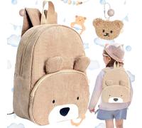 Asfasfq-Xinlon Petit Sac À Dos Bebe, Velours Côtelé Sac À Dos, Sac À D'ours Décontracté Pour Enfants, Cartable Sac A Dos Ecole Crèche, Pendentif Pour Bijoux En Forme D'ours Pour Sorties Scolaire