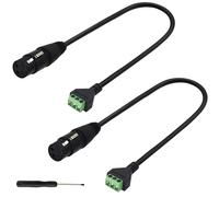 ASFASFq-XLR à vis câble de borne 3 Broches XLR Femelle à 3 Broches câble de borne pour Haut - Parleur, Microphone, projecteur, Son, Spectacles sur scène et Enregistrement (30cm/F-2 Pack)