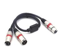 ASFASFq-XLR séparateur Y Câble - Câble de raccordement Y XLR femelle vers double mâle 3 broches de micro équilibré Adaptateur audio (50cm/1.5FT)
