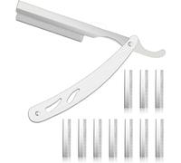 Asfasfq-Xpex Rasoir Homme Lame Rasoir Barbe Homme,Rasoir Coupe Choux Barbe + 20 Demi,Lames De Rasoir Derby Pochette De Transport Rasoir De Barbier À Lame Interchangeable Straight Razor