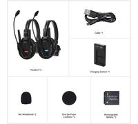 ASFASFq-XTalk Pro2 XPro X2 2.4GHz Wireless Headset Communication System Random Master Device 500m Operating Range Real-Time Monitoring AI Noise Reduction Headset for Movie Shoot Live Show (2Pcs)