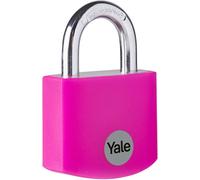 ASFASFq-YE3B/32/116/1/P Cadenas de Sécurité Standard Aluminium 32 mm, Rose, Anse Ouverte en Acier Trempé, 3 Clés, Protection Intérieure pour Boîte à Outils, Sac à Dos